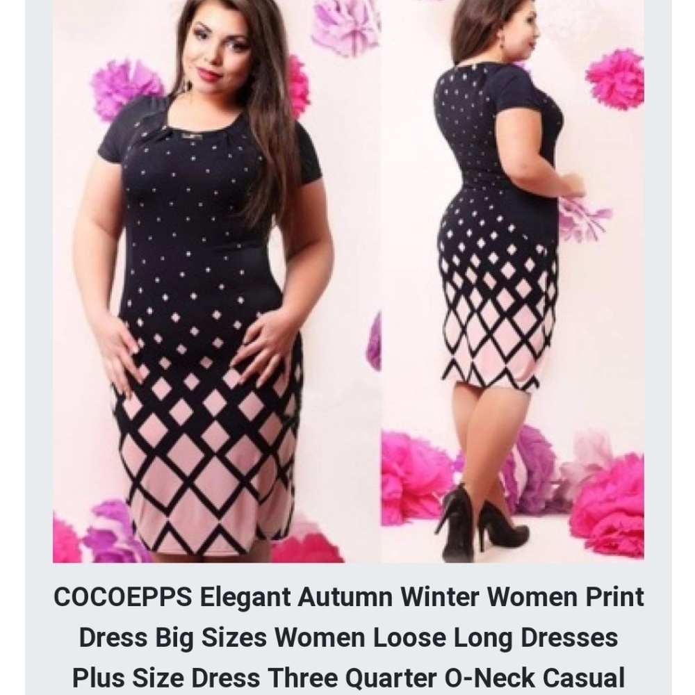 Coco Epps Spandex Dress Blk and Pink size 3x